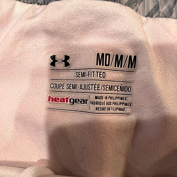 Under Armor Hot Pink Breast Cancer Awareness Semi Fitted Sz M Lined Sweat Shorts - Picture 2 of 6